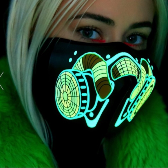 Dolls Kill Accessories - Dollskill sound reactive light up dust mask (NEW USED ONCE)